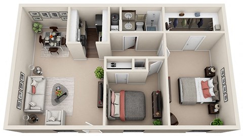 a floor plan of a 1 bedroom apartment at the crossings in indianapolis